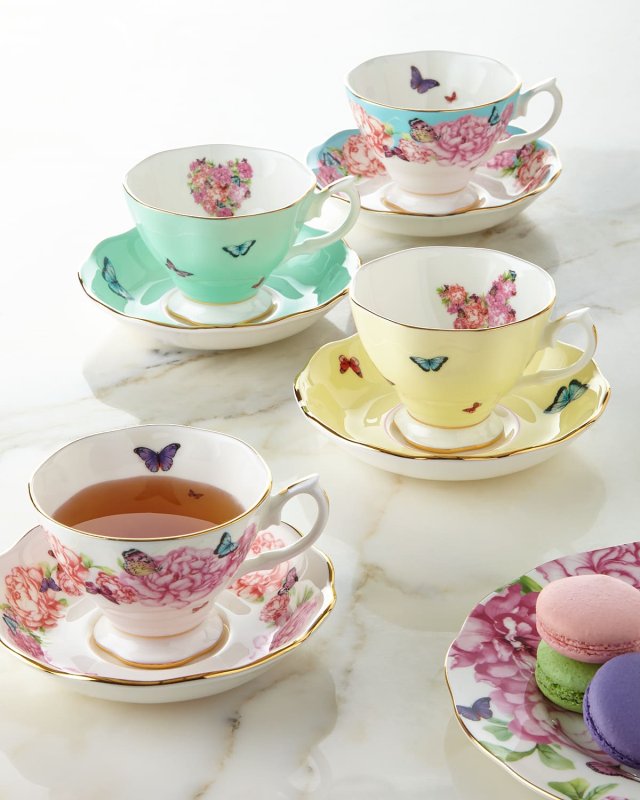 Teacups & Saucers, Set of 4